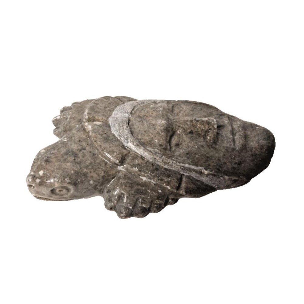 Face And Turtle As One-Carving Signed Dowhandree Sculpture
